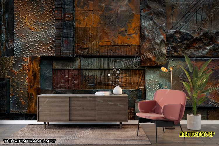 Tranh dán tường Vân Gỗ- ADHTT240507-2P - Tranh tường chất lượng cao